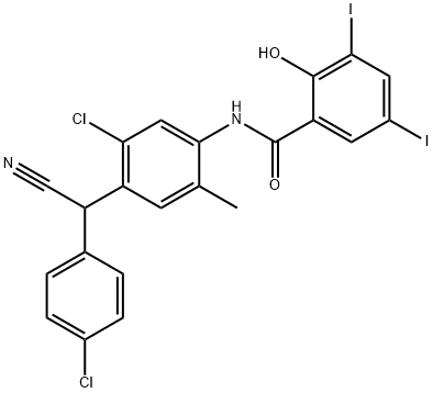N-[5-Chloro-4-[(chlorophenyl)cyannomethyl]-2-methylphenyl]-2-hydroxy-3,5-diiodobenzamid(57808-65-8)